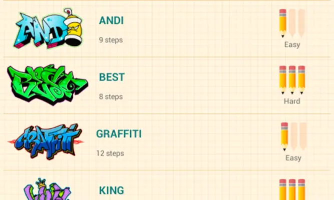 How to Draw Graffitis android App screenshot 8